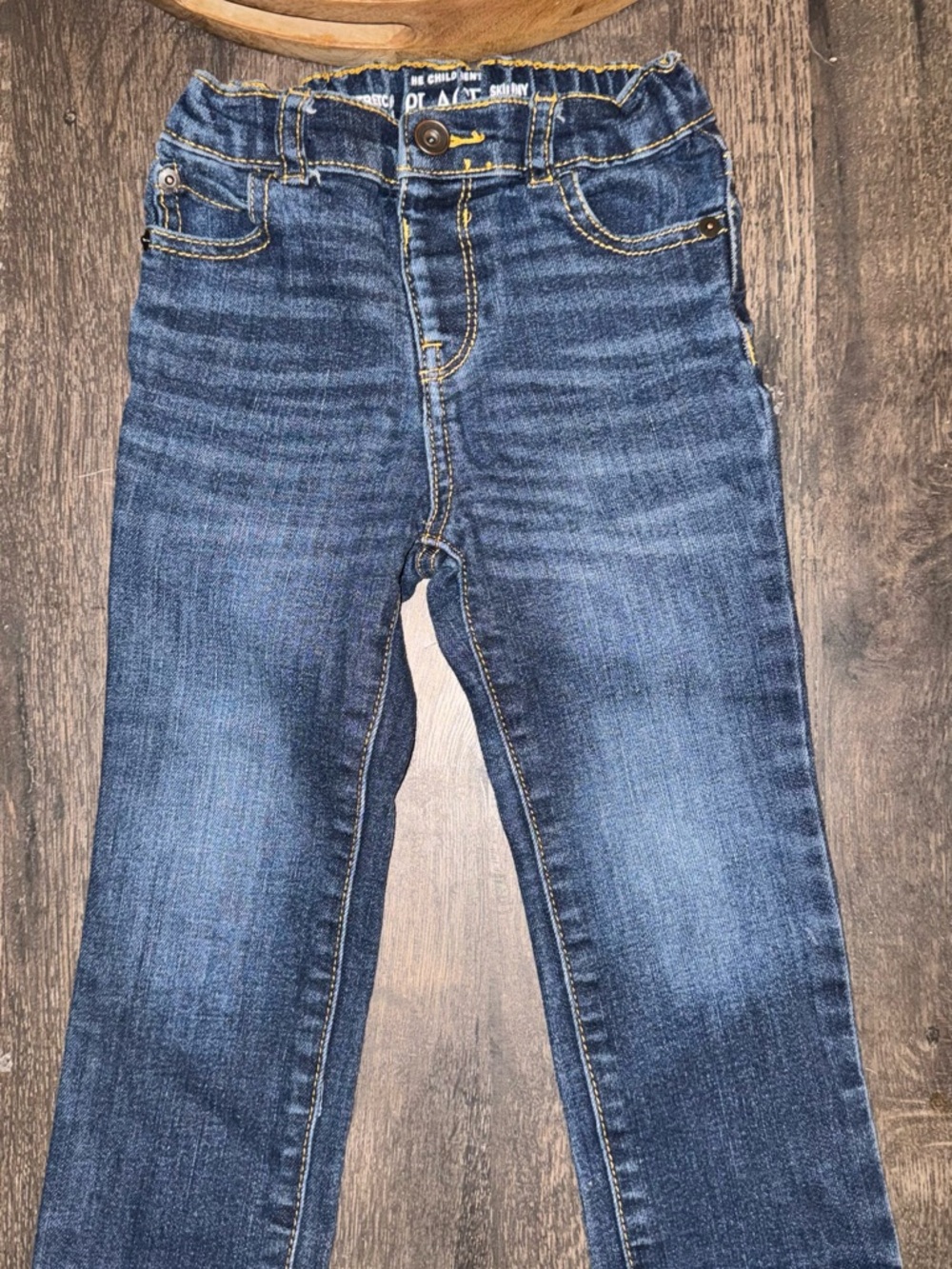 The Children's Place Blue Slim Jeans with Yellow Stitching